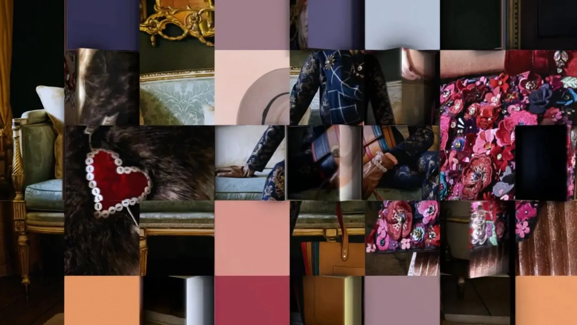 Autumn campaign imagery reassembled as a mosaic of tiles