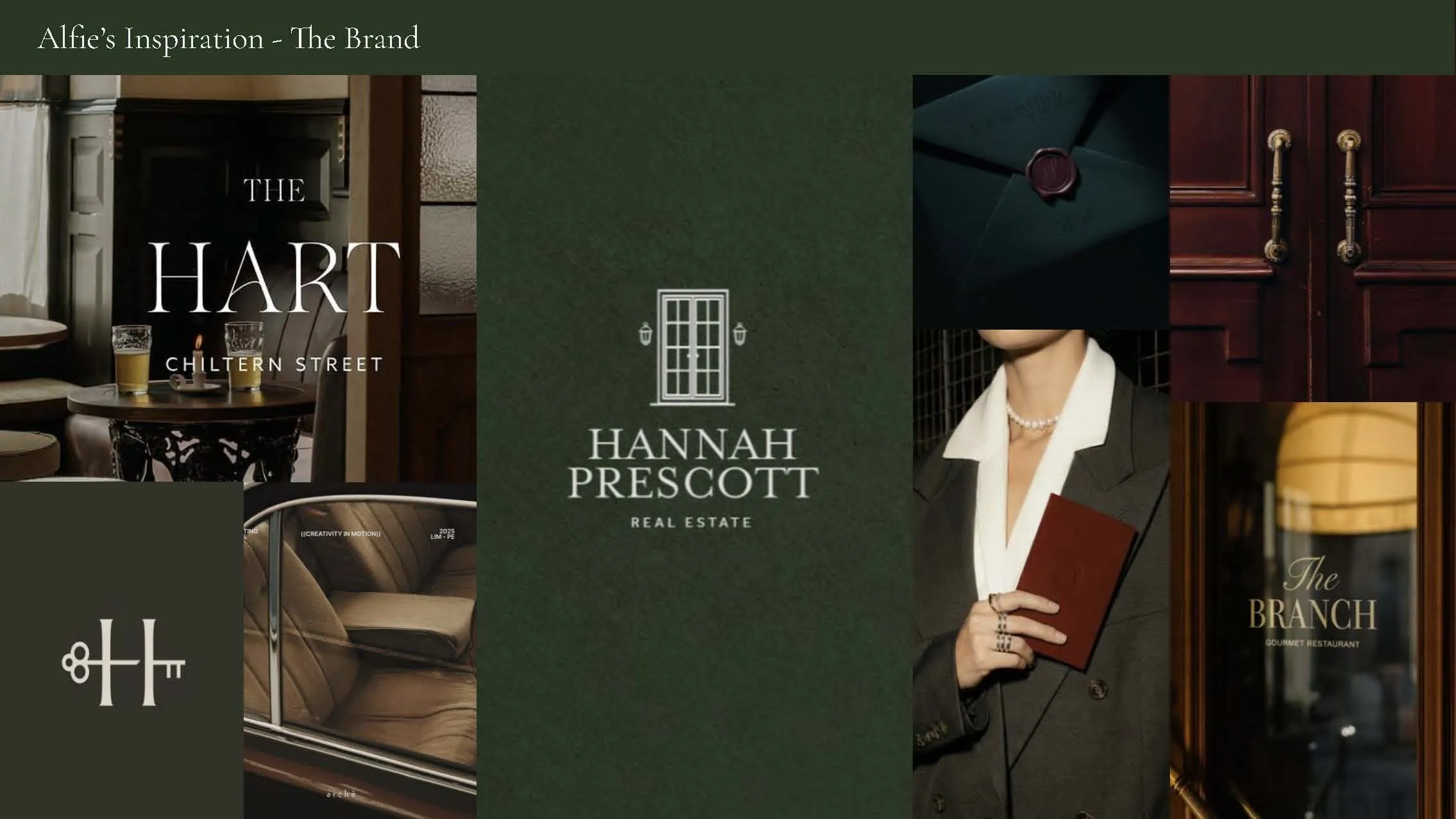 Brand inspiration moodboard of heritage identities