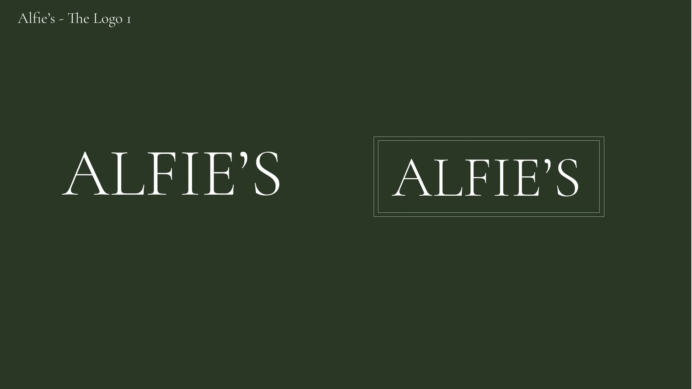 Alfie's wordmark variations
