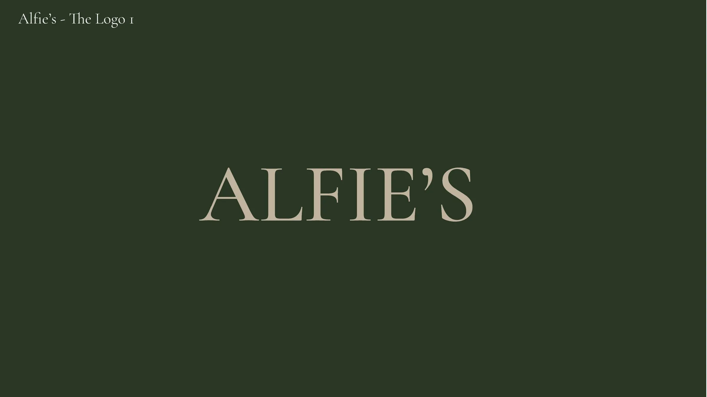 The Alfie's wordmark in gold on green