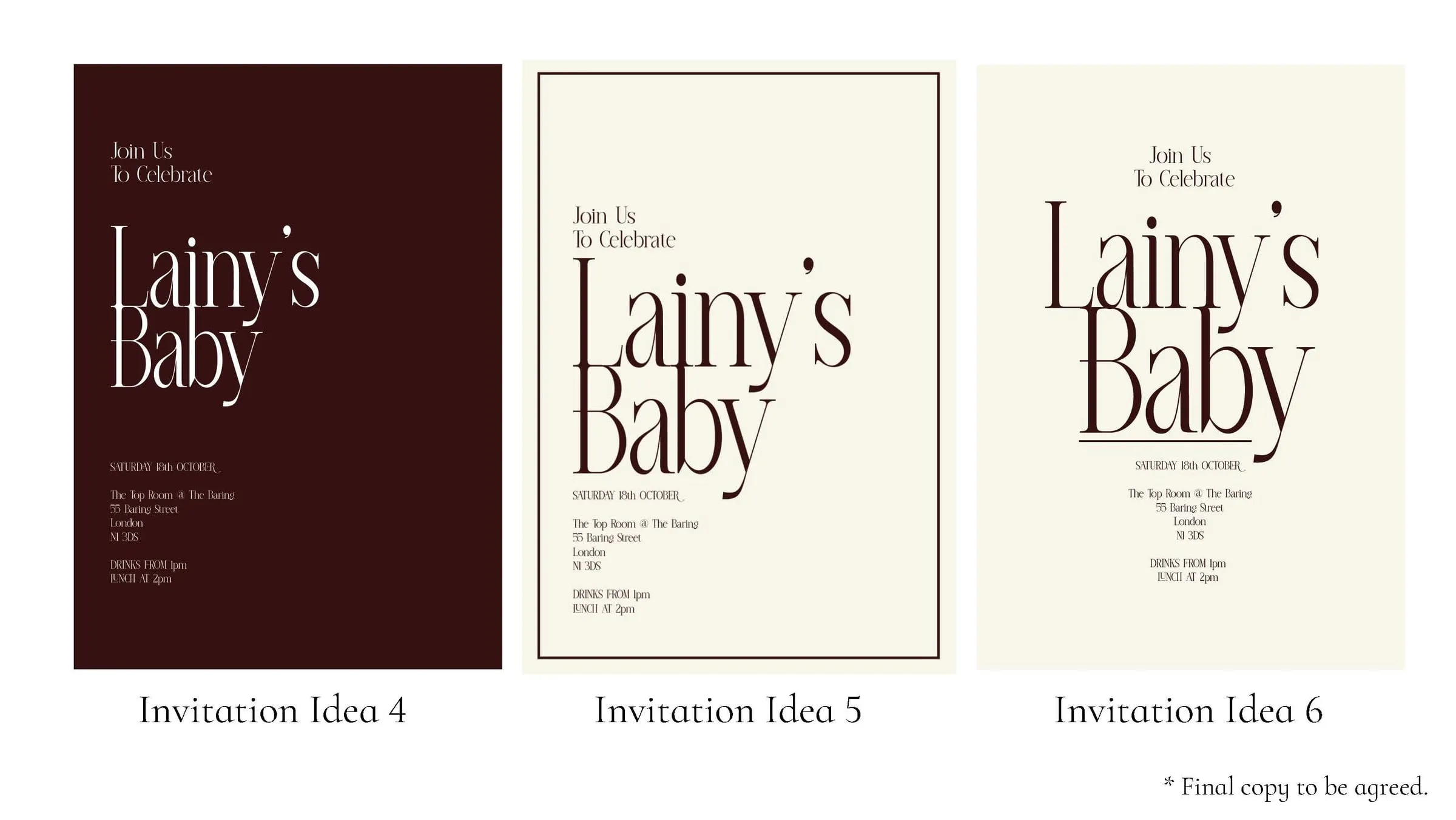 Invitation ideas four to six