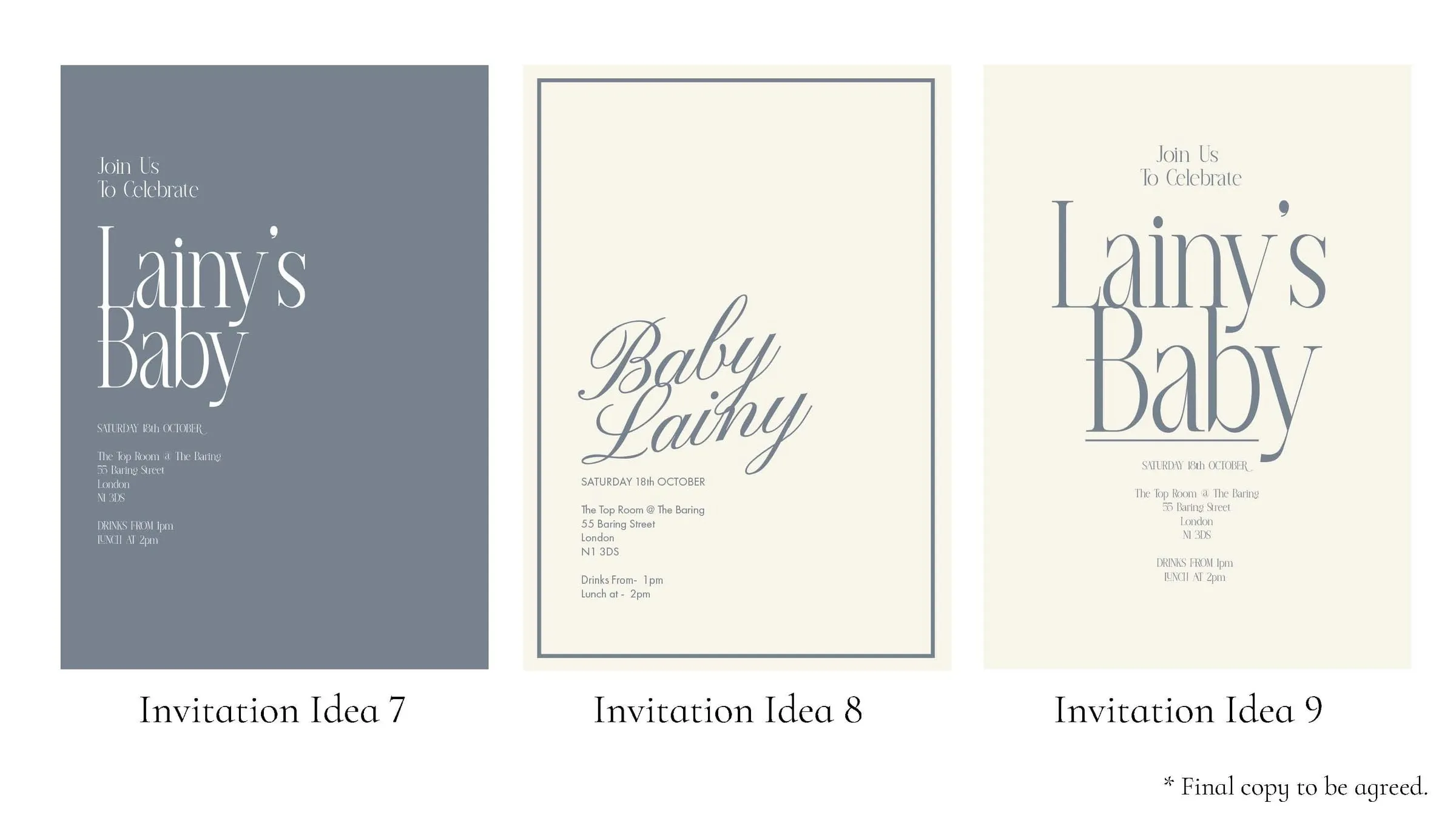 Invitation ideas seven to nine