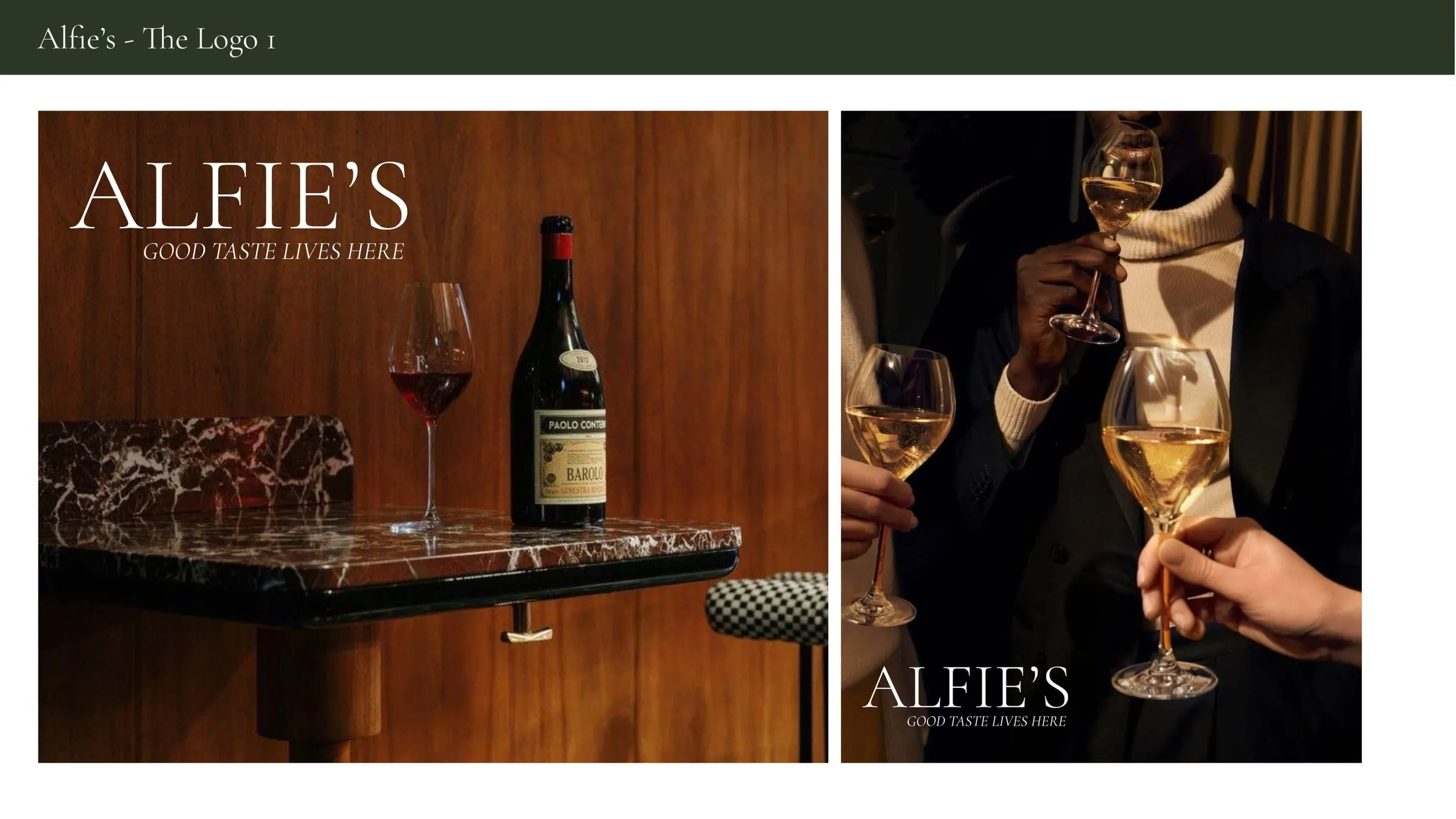 Alfie's branding on wine and drinks photography