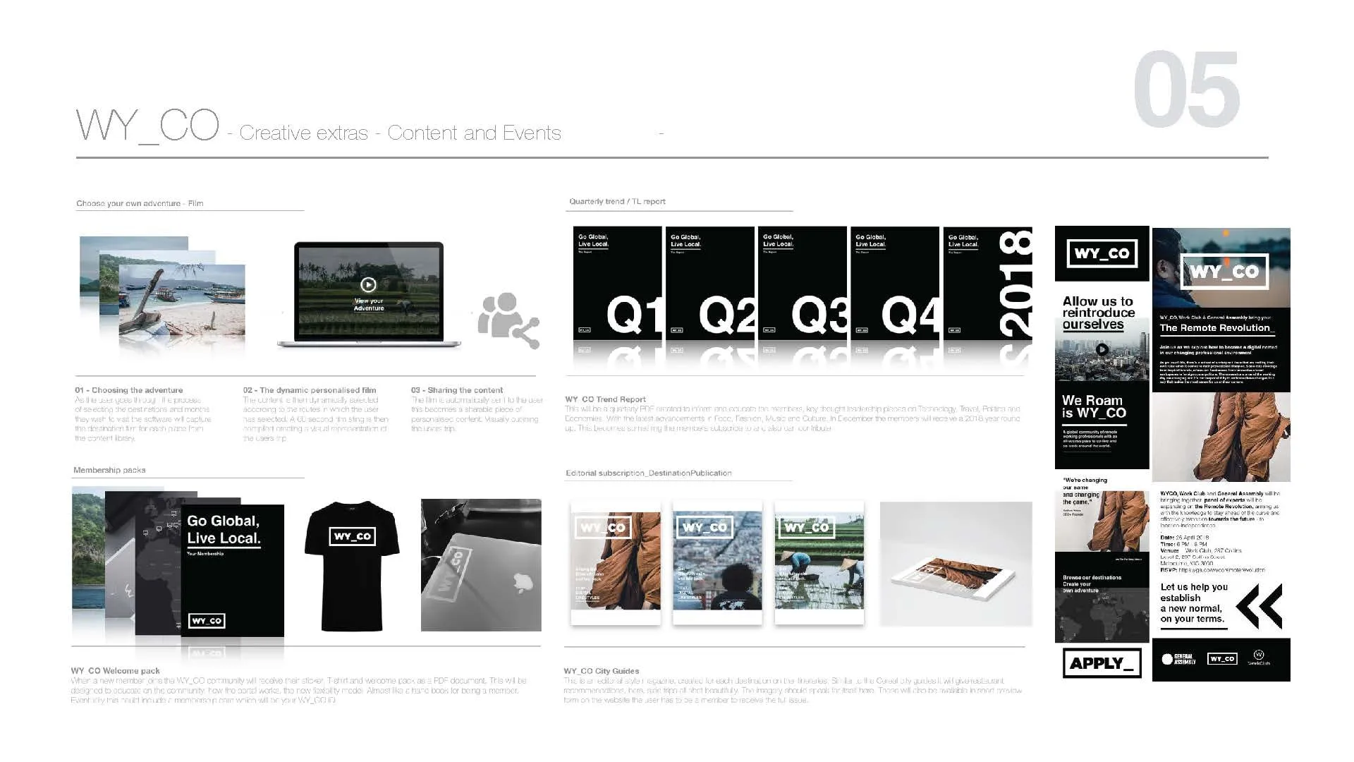 Content and events calendar with social and print layouts