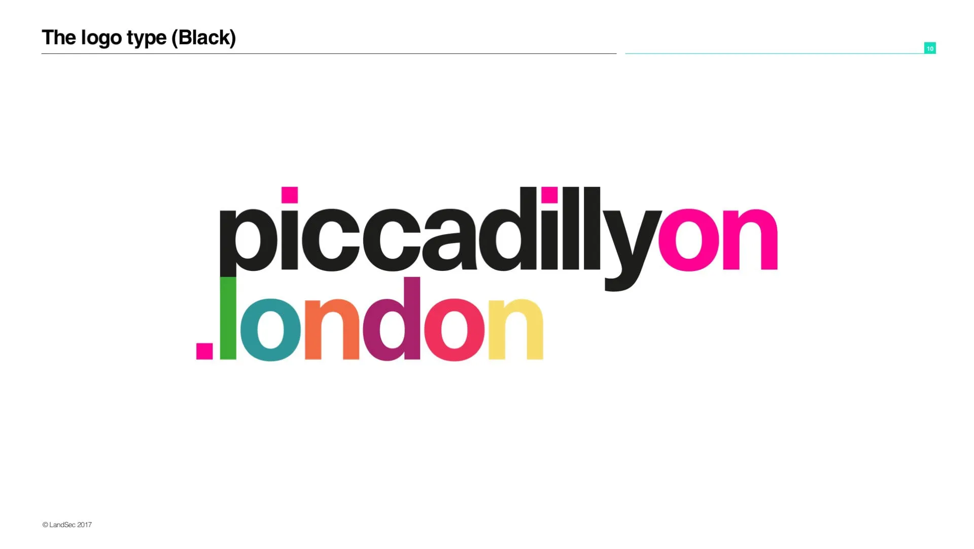 The piccadillyon.london logo in colour on white