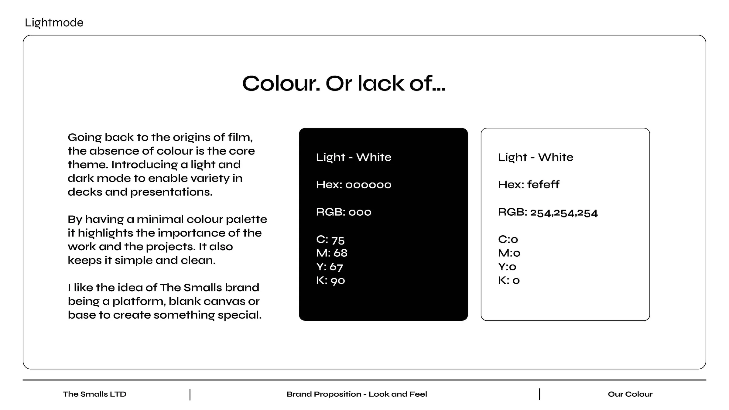 The black and white colour palette