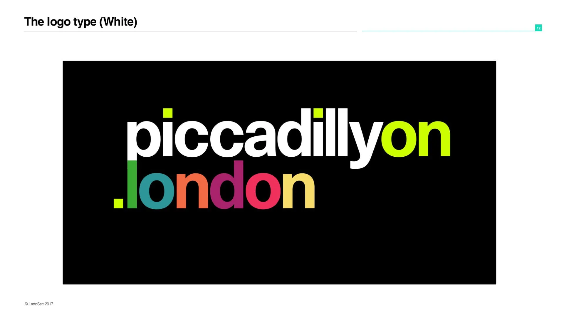 The piccadillyon.london logo on black