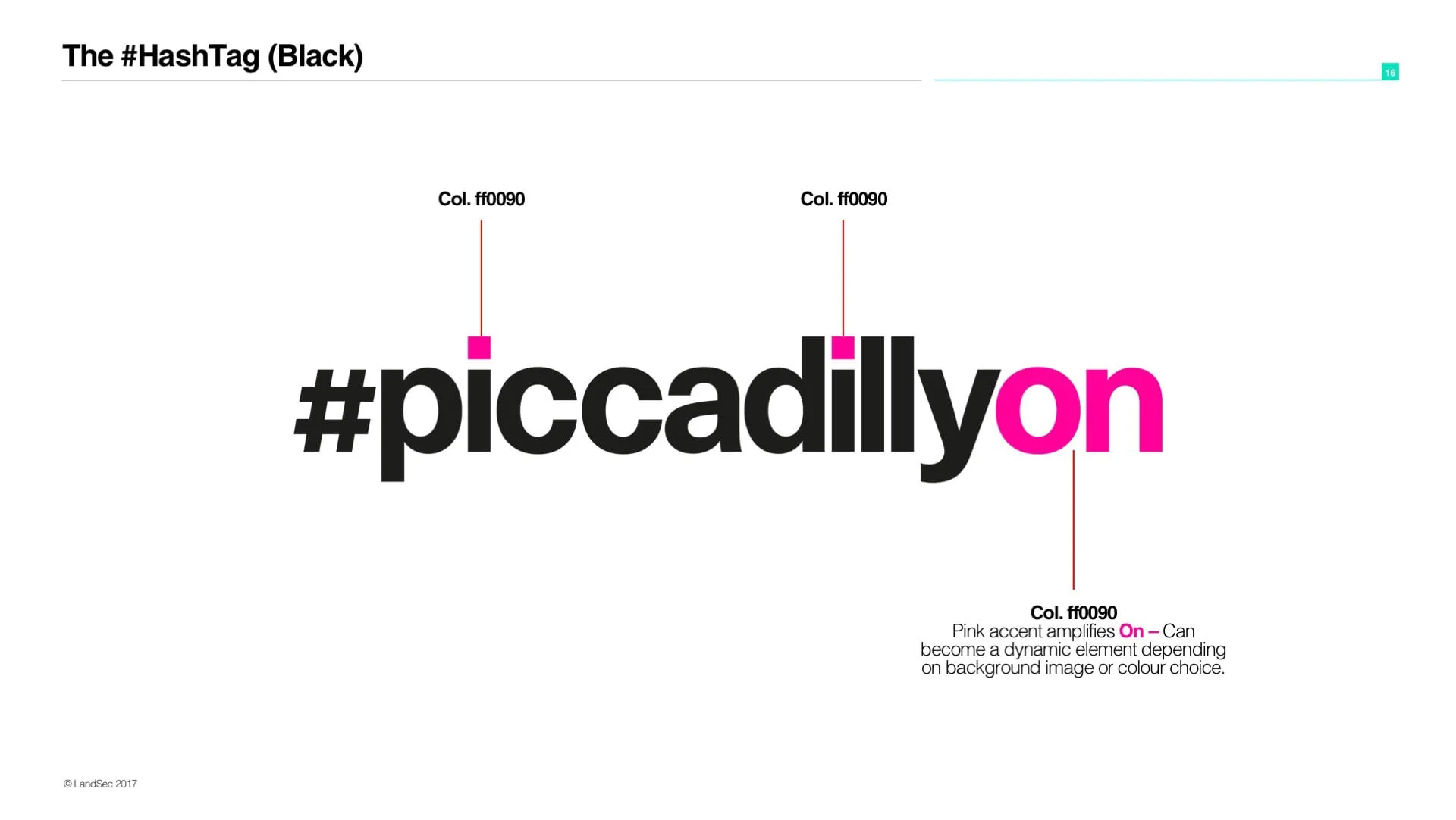 The #piccadillyon hashtag lockup on white
