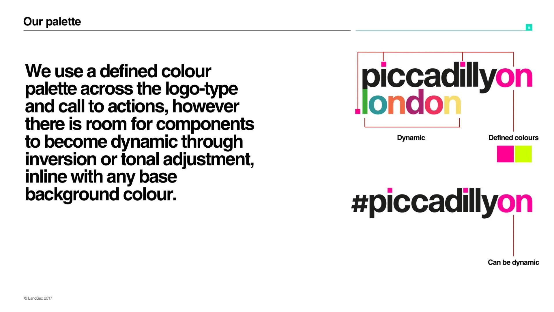 Colour palette guidance for the logo and hashtag